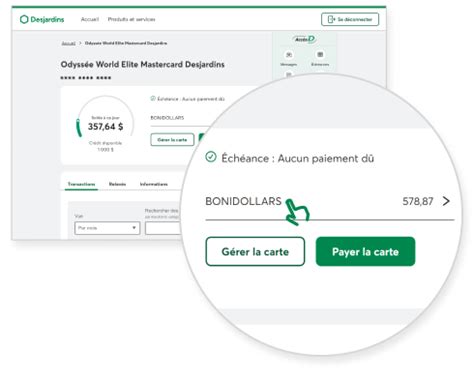 Programme de Récompenses Bonidollars Desjardins.